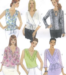 3111 PULLOVER OR WRAP TOP SLVS OR NOT PATTERN XS-M